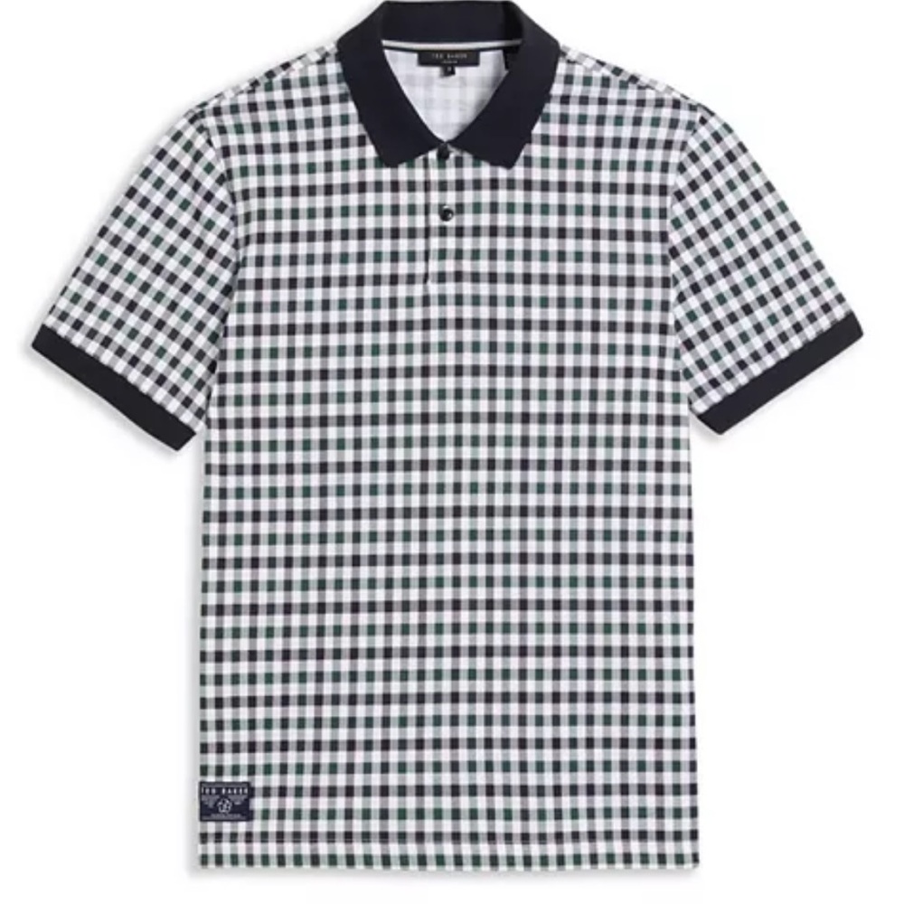 TED BAKER LONDON Bowie House Check Regular Fit Golf Polo Shirt Size S